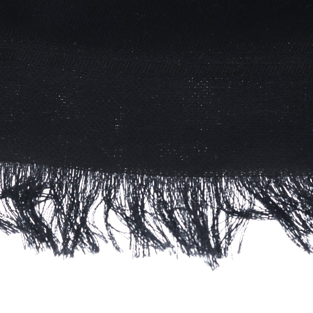 CHROME HEARTS(クロムハーツ) CH PLS SCARF CH プラス 総柄ジャガード シルク混 ウール フリンジ ストール スカーフ マフラー ブラック