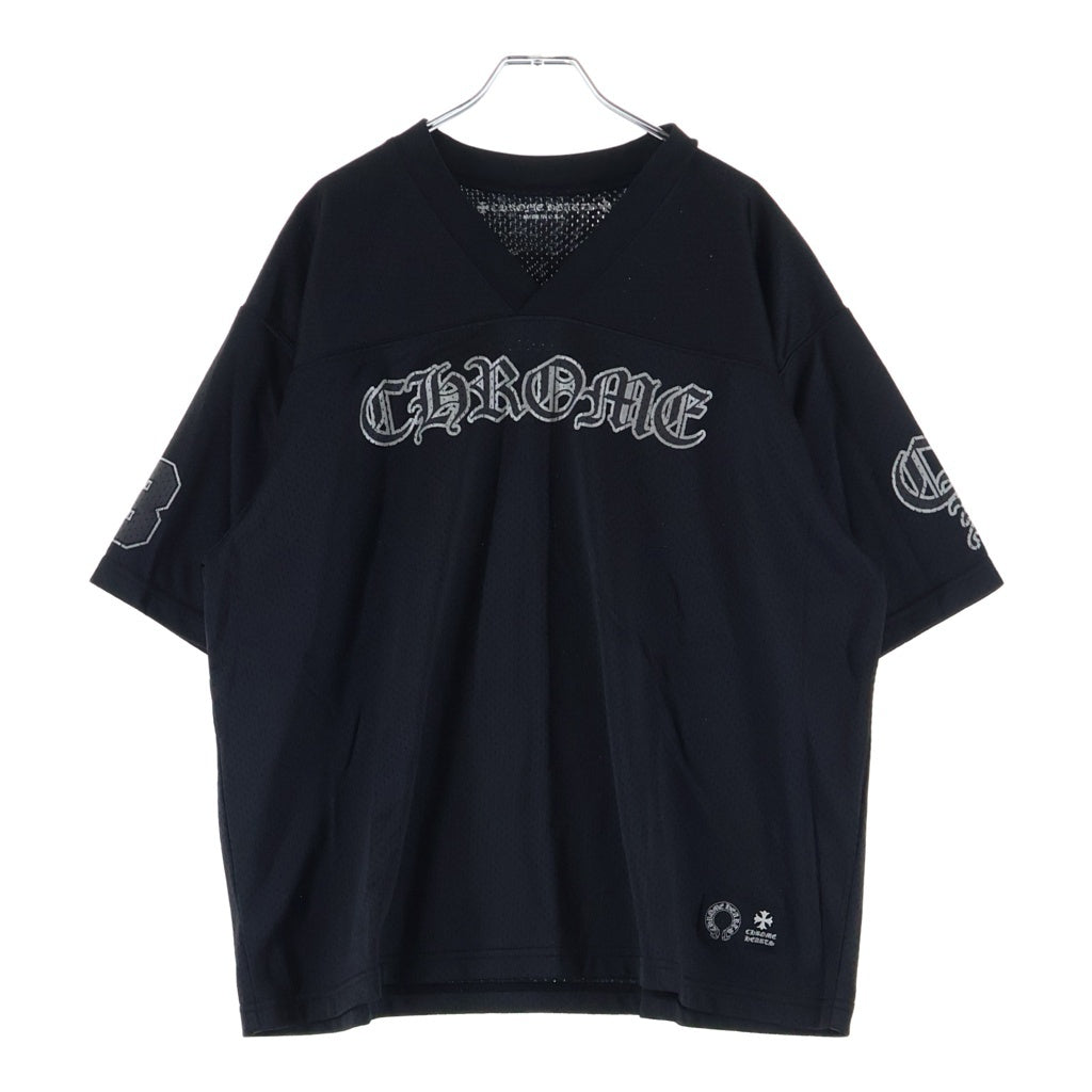 CHROME HEARTS(クロムハーツ) MESH WARM UP JERSEY メッシュ バーシティー ジャージー CHプリントメッシュ 半袖Tシャツカットソー ブラック