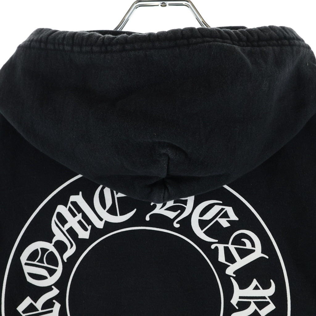 CHROME HEARTS(クロムハーツ) SWTSHRT PLVR 袖フローラル バックホースシュープリント スウェット プルオーバーパーカー ブラック