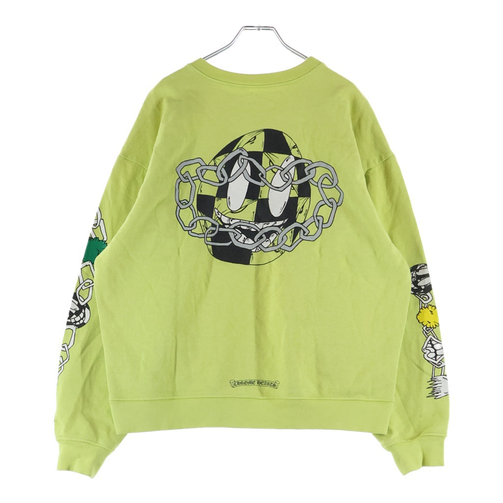 CHROME HEARTS(クロムハーツ) 22AW MATTY BOY PPO HRDWR GRN マッティボーイ プリント クルーネックスウェットシャツ イエロー