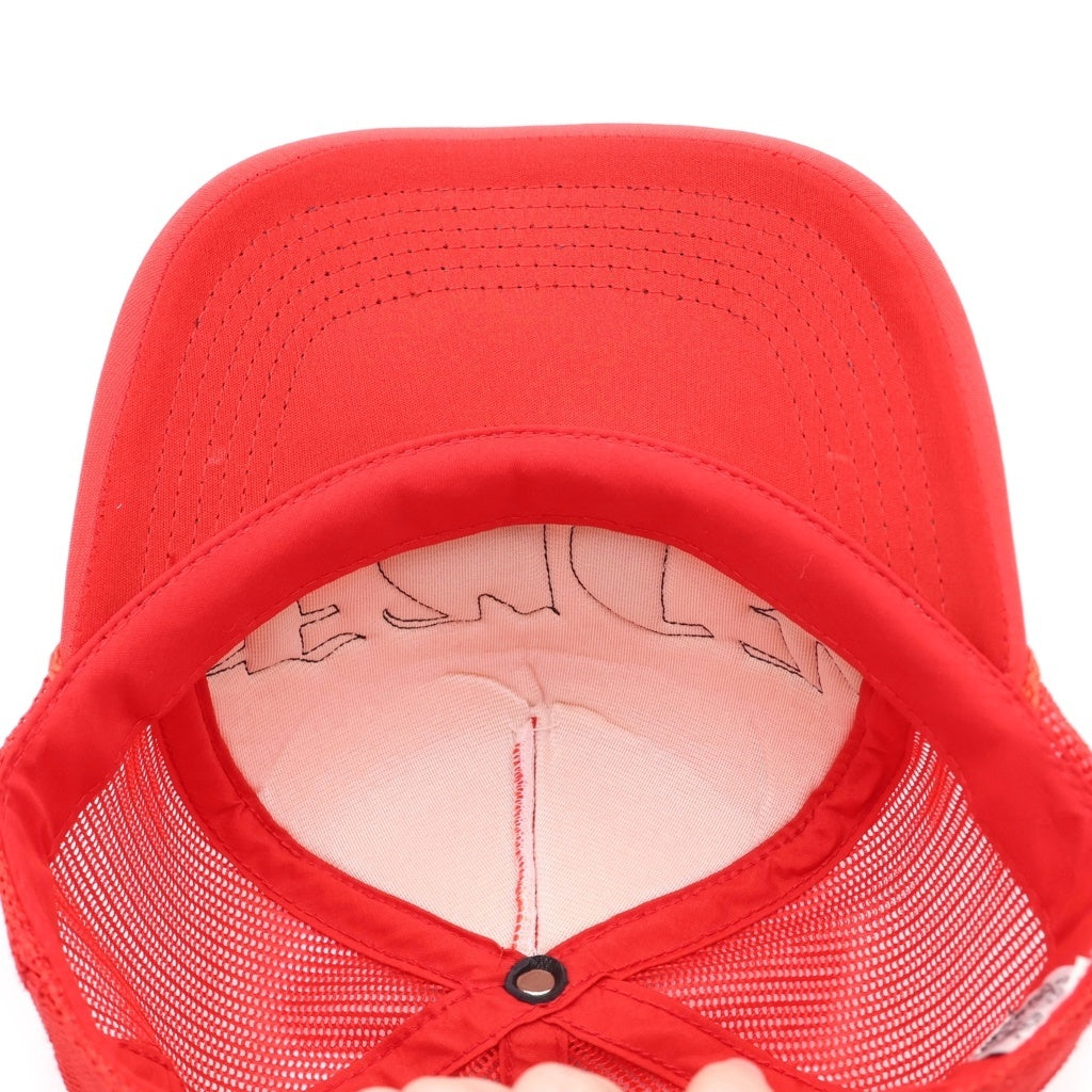 CHROME HEARTS(クロムハーツ) TRUCKER CAP FUCKパッチ クロスボール メッシュ トラッカーキャップ レッド