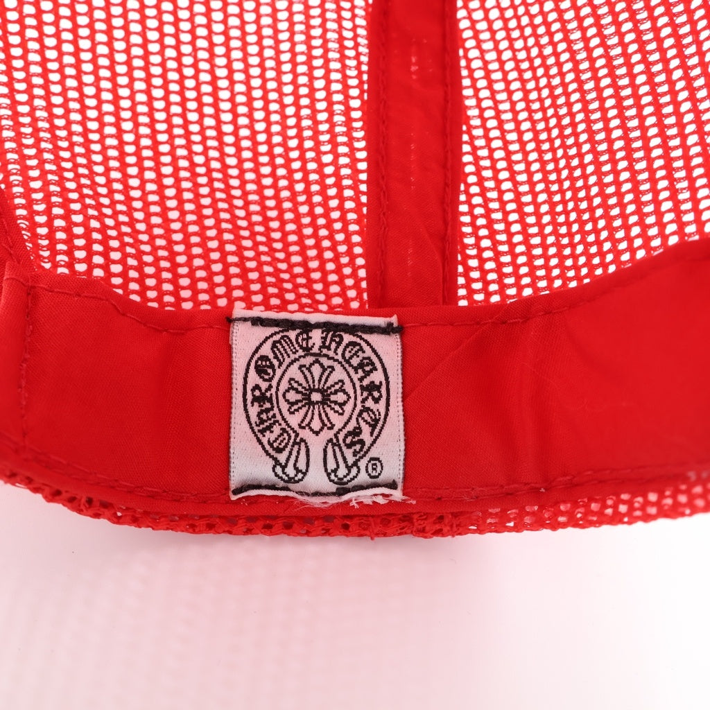 CHROME HEARTS(クロムハーツ) TRUCKER CAP FUCKパッチ クロスボール メッシュ トラッカーキャップ レッド