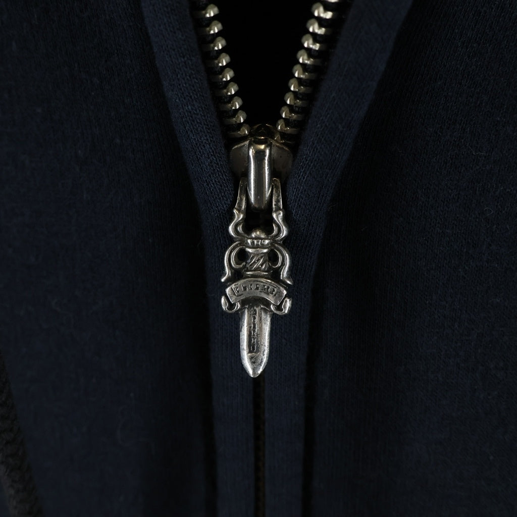 CHROME HEARTS(クロムハーツ) OLD CHプラス 裏地サーマル ダガージップスウェットパーカー フーディ ブラック