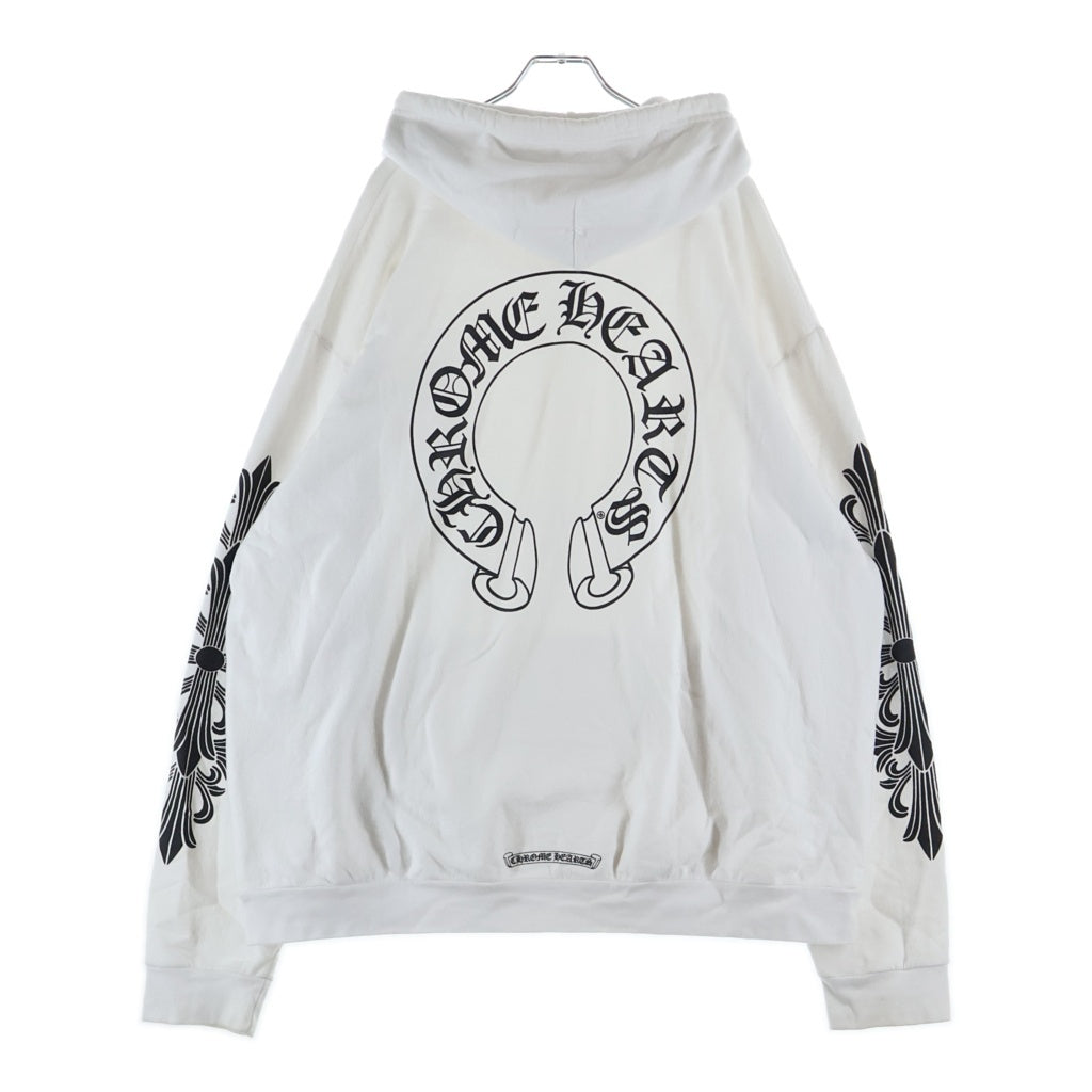 CHROME HEARTS(クロムハーツ) SWTSHRT PLVR 袖フローラル バックホースシュープリント スウェット プルオーバーパーカー