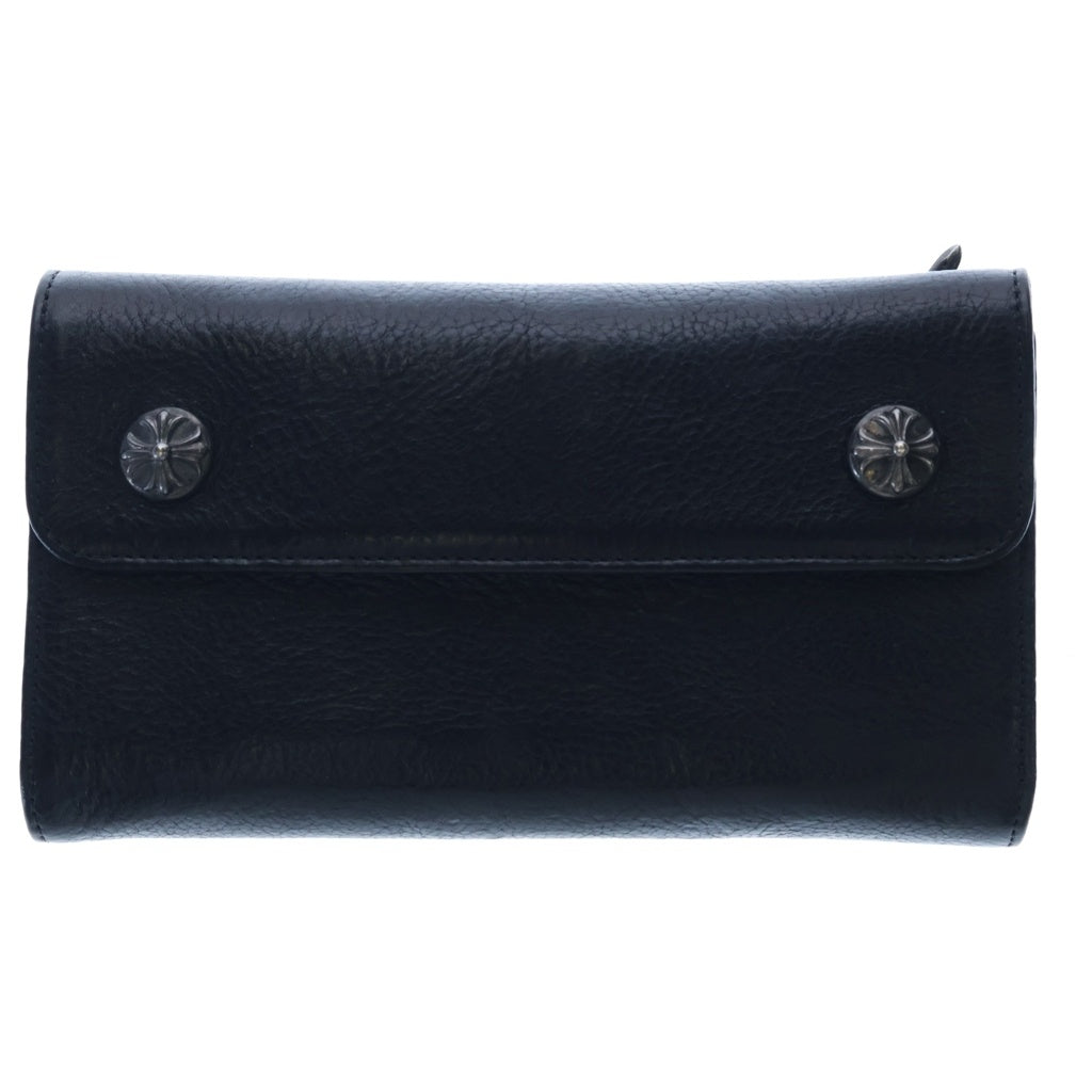 CHROME HEARTS(クロムハーツ) WAVE ウェーブ レザーウォレット 財布 ブラックBCA375