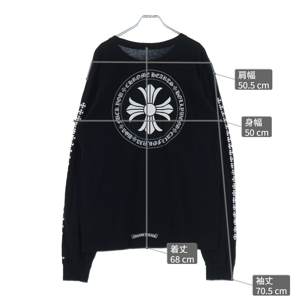 CHROME HEARTS(クロムハーツ) CH L/S バックCHプラス 総柄プリント 長袖Tシャツカットソー