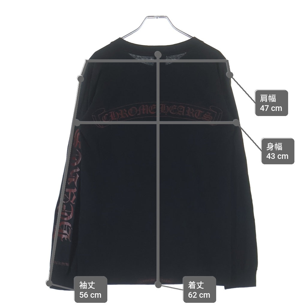 CHROME HEARTS(クロムハーツ) OLD L/S オールド 袖ロゴバックスクロールラベルプリント 長袖Tシャツカットソー