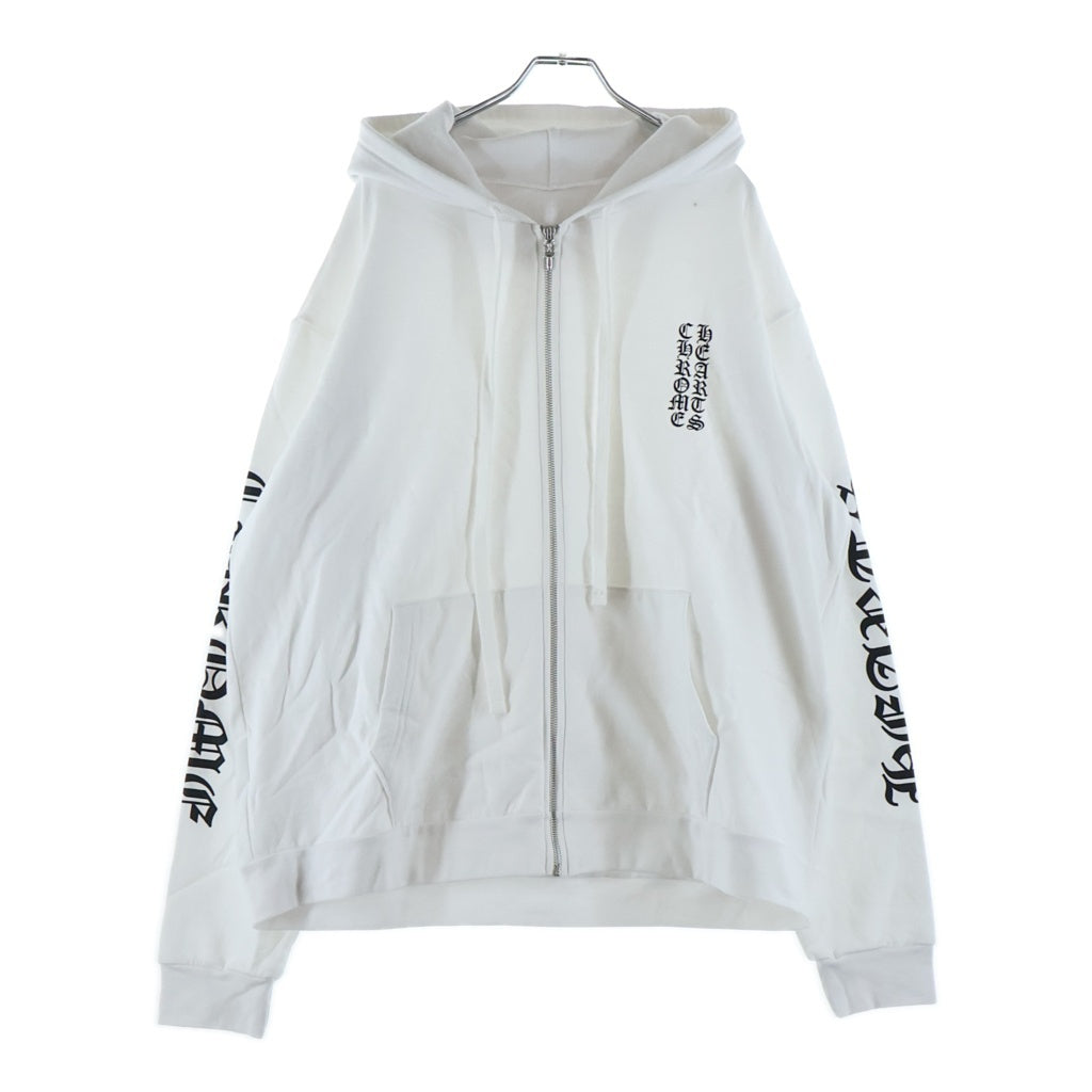 CHROME HEARTS(クロムハーツ) SWTSHRT HD ZIP 袖英字プリントダガージップパーカー