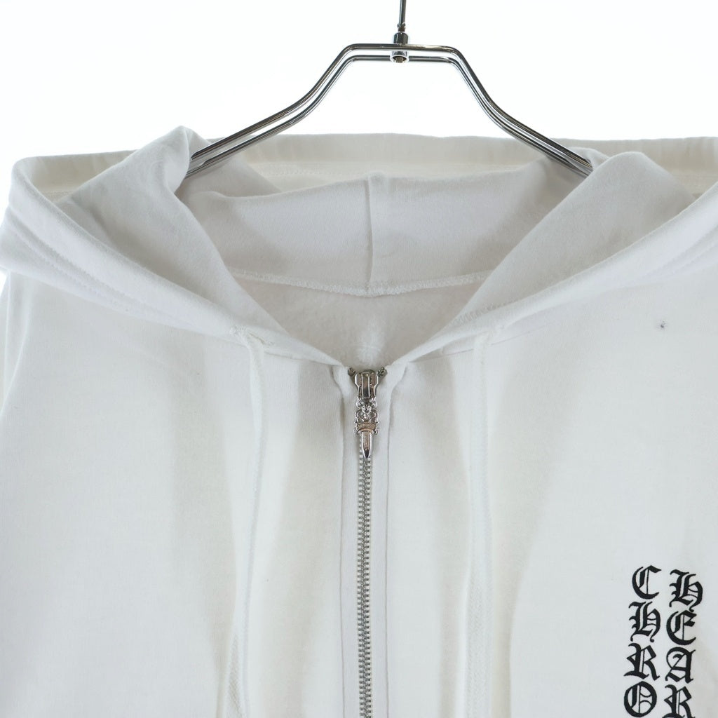 CHROME HEARTS(クロムハーツ) SWTSHRT HD ZIP 袖英字プリントダガージップパーカー