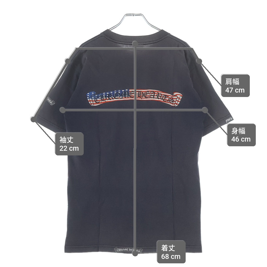 CHROME HEARTS(クロムハーツ) OLD S/S オールド バックアメリカンフラグスクロールラベルプリント 半袖Tシャツカットソー