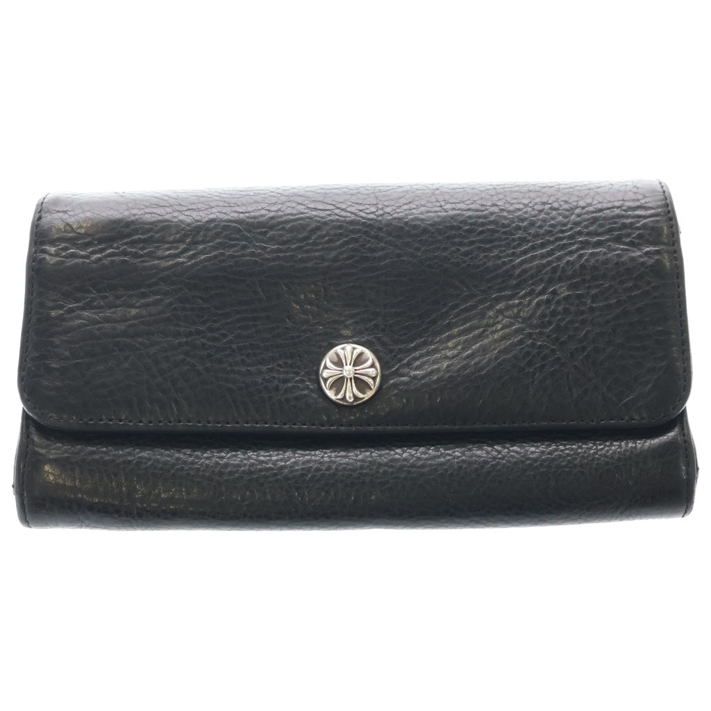 CHROME HEARTS(クロムハーツ) JUDY CROSS BALL ジュディ クロス ボール ボタン レザーウォレット 長財布 ブラック BCA366