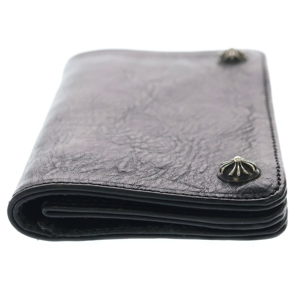 CHROME HEARTS(クロムハーツ) 1ZIP 1ジップ クロスボールボタン レザーウォレット 財布 ブラック BCA362