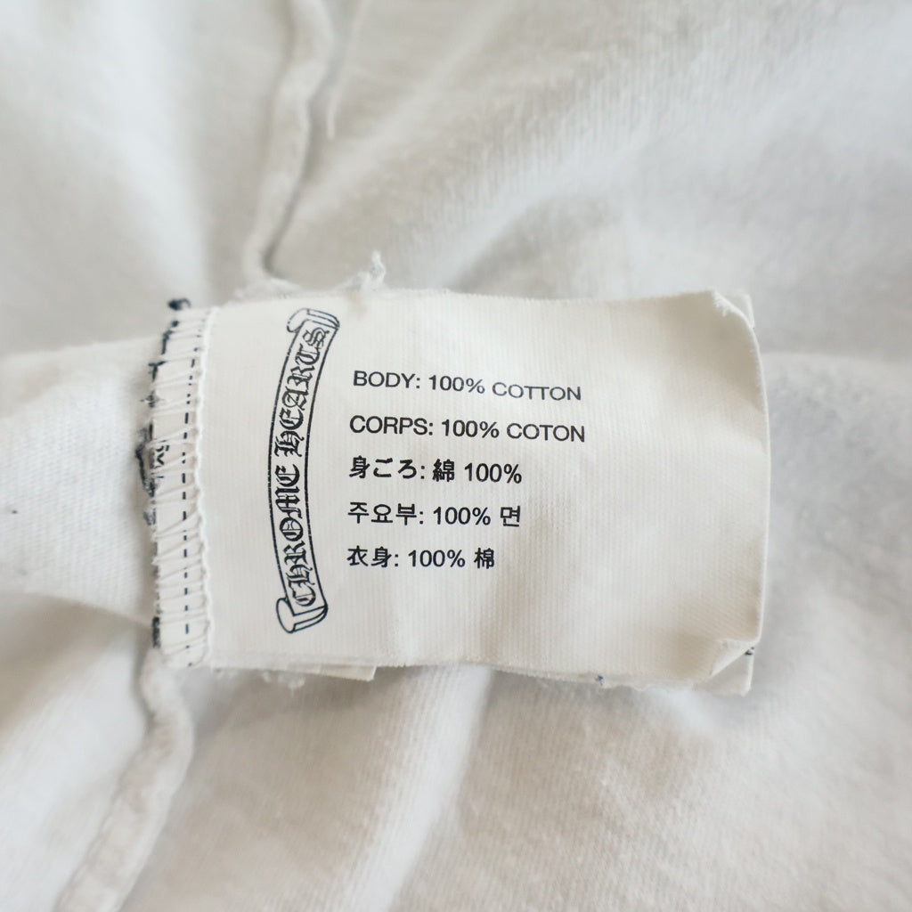 CHROME HEARTS(クロムハーツ) CH T-SHIRT ネックロゴプリント半袖Tシャツ カットソー ホワイト