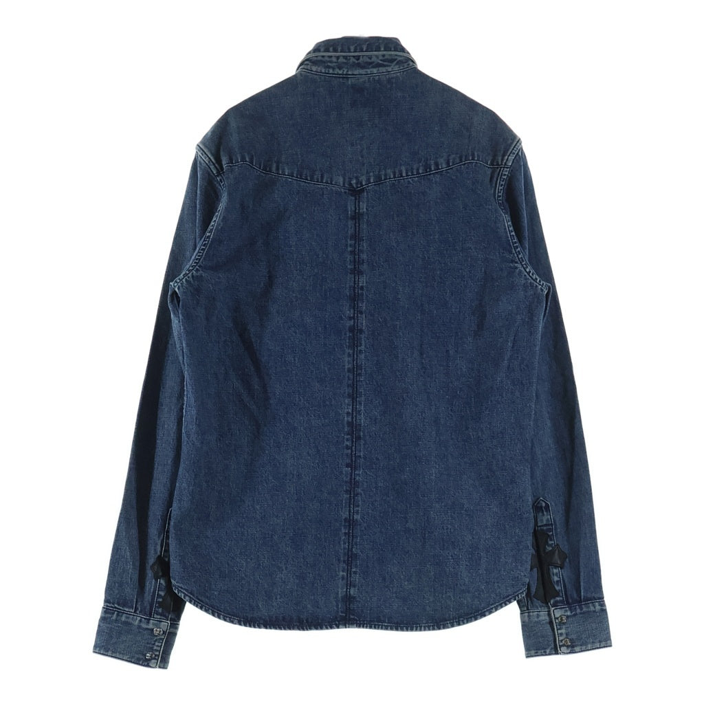 CHROME HEARTS(クロムハーツ) DENIM WESTERN 袖クロスパッチ デニム ウェスタンシャツ 長袖シャツ インディゴ