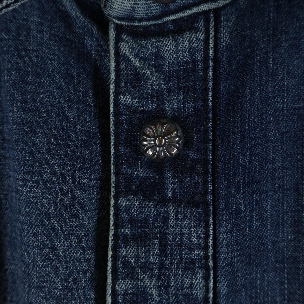 CHROME HEARTS(クロムハーツ) DENIM WESTERN 袖クロスパッチ デニム ウェスタンシャツ 長袖シャツ インディゴ