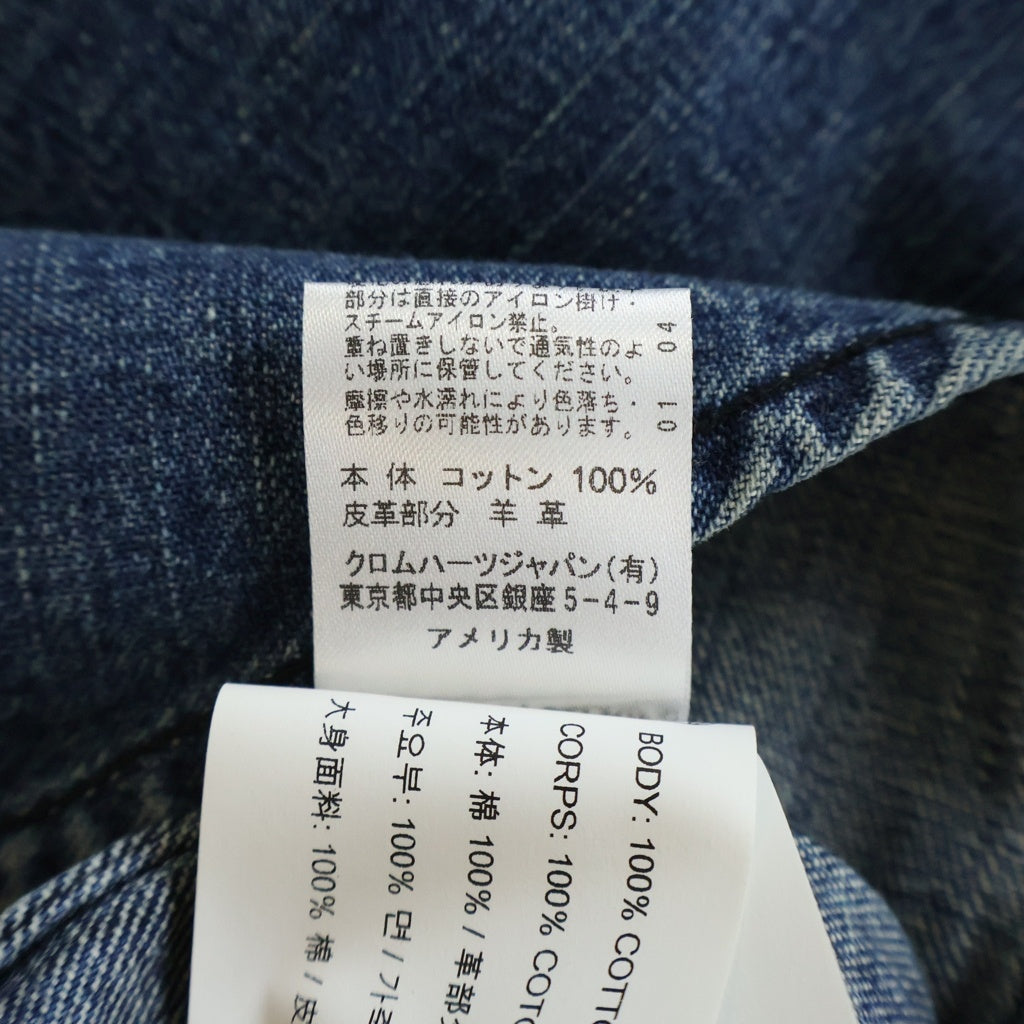 CHROME HEARTS(クロムハーツ) DENIM WESTERN 袖クロスパッチ デニム ウェスタンシャツ 長袖シャツ インディゴ