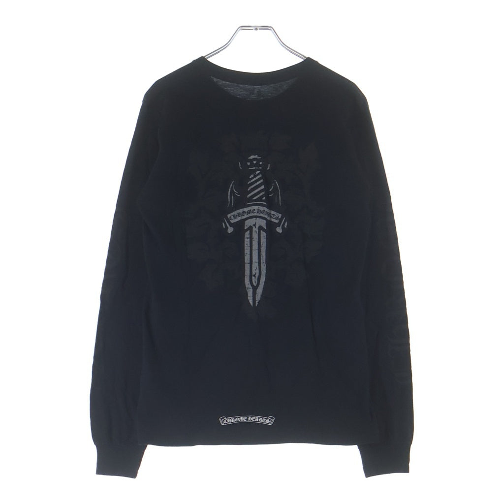 CHROME HEARTS(クロムハーツ) VINE DAGGER ARM LOGO TEE ヴァインダガー アームロゴ プリント 長袖Tシャツ カットソー ブラック