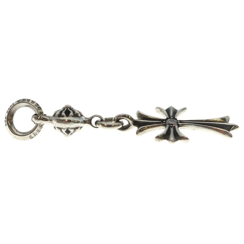 CHROME HEARTS(クロムハーツ) 1B TNY CH CRS 1DIA 1ボールタイニーCHクロス 1ダイヤ チャーム シルバーネックレストップ