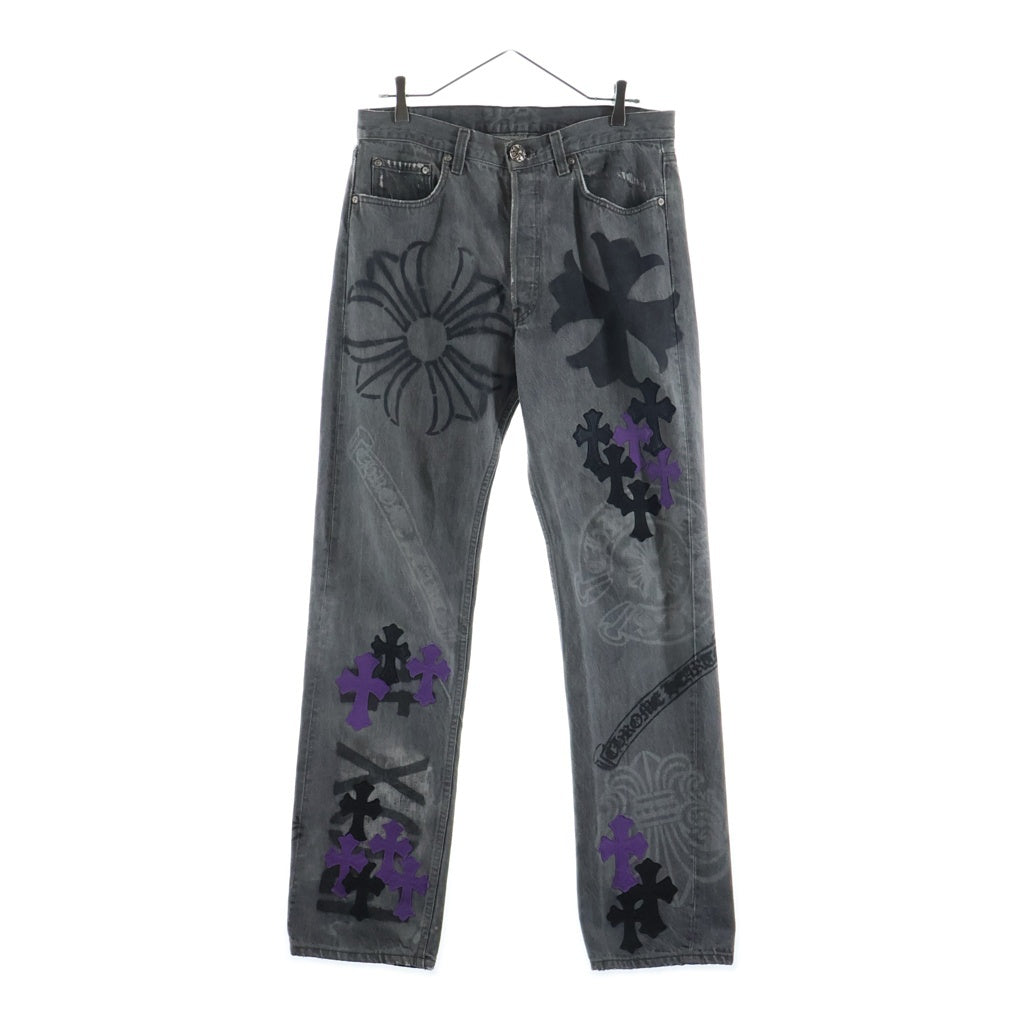 CHROME HEARTS(クロムハーツ) STENCIL DENIM/ステンシル ペイントデザインクロスパッチ付き501デニムパンツ
