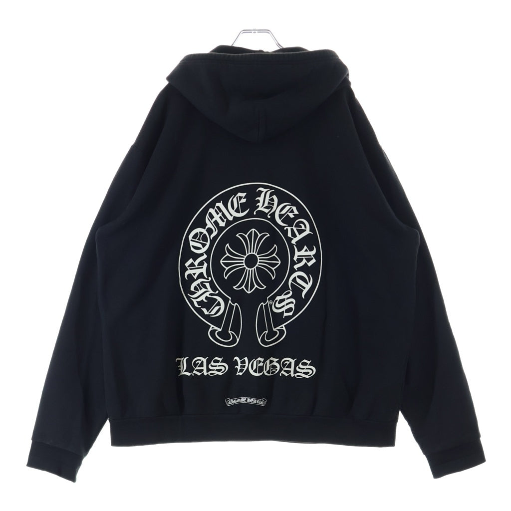 CHROME HEARTS(クロムハーツ) SWTSHRT HD ZIP LTD ラスベガス限定バックホースシュープリントジップアップパーカー ブラック