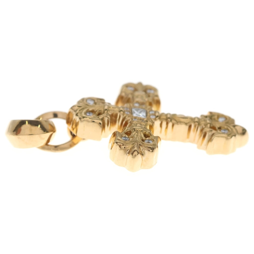 CHROME HEARTS(クロムハーツ) 22K FILIG CROSS-XSM P D フィリグリークロスXS PAVEダイヤ ゴールドネックレストップネックレストップ