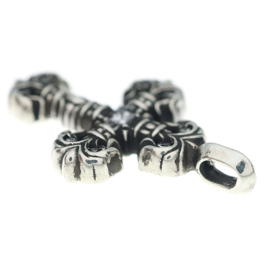 CHROME HEARTS(クロムハーツ) CHARM FILIGREE TINY P DMND タイニーフィリグリー PAVEダイヤシルバーネックレストップ