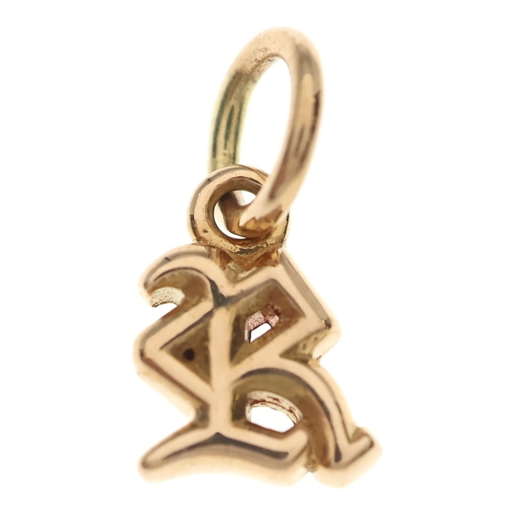 CHROME HEARTS(クロムハーツ) 22K STACK ALPHABET アルファベットスタックチャーム Rイニシャルゴールドネックレストップ