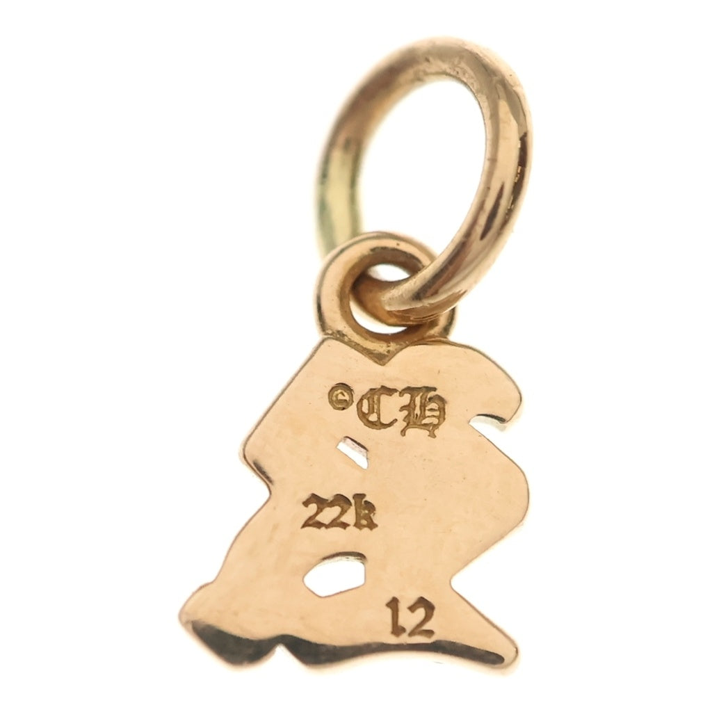 CHROME HEARTS(クロムハーツ) 22K STACK ALPHABET アルファベットスタックチャーム Rイニシャルゴールドネックレストップ