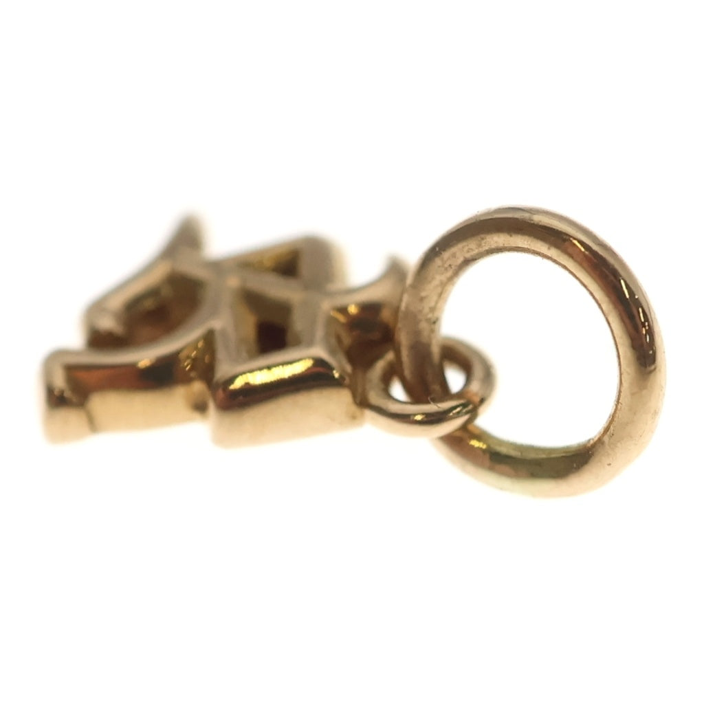 CHROME HEARTS(クロムハーツ) 22K STACK ALPHABET アルファベットスタックチャーム Rイニシャルゴールドネックレストップ
