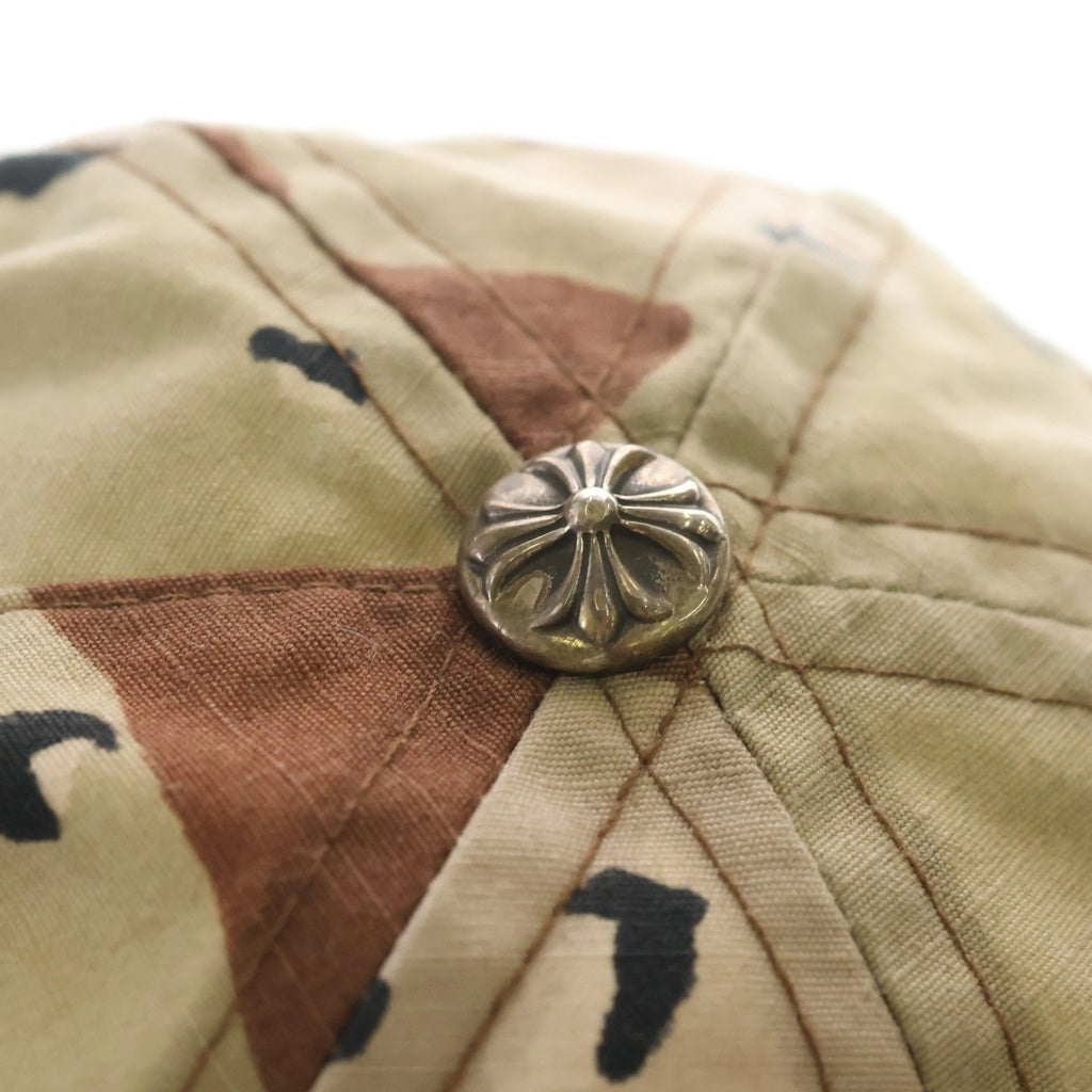 CHROME HEARTS(クロムハーツ) Sex Records 5 Panel Hat Camo ロゴレザーパッチカモフラキャップ帽子 ブラウン/イエロー