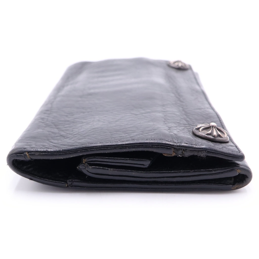 CHROME HEARTS(クロムハーツ) GREASY グリーシー クロスボールボタン レザーウォレット 財布 ブラック