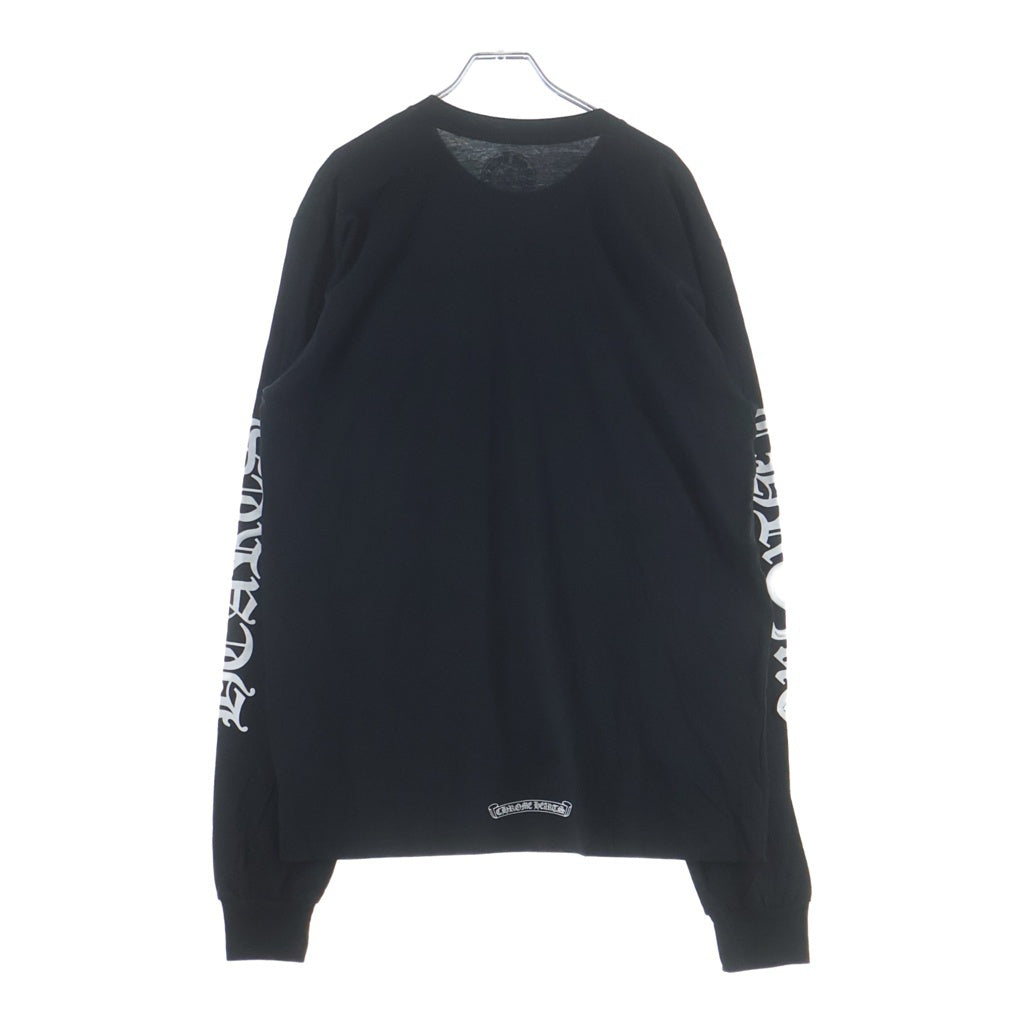 CHROME HEARTS(クロムハーツ) CH LS NECK LOGO ネックロゴプリント 袖ロゴ 長袖Tシャツ ロングスリーブカットソー ブラック