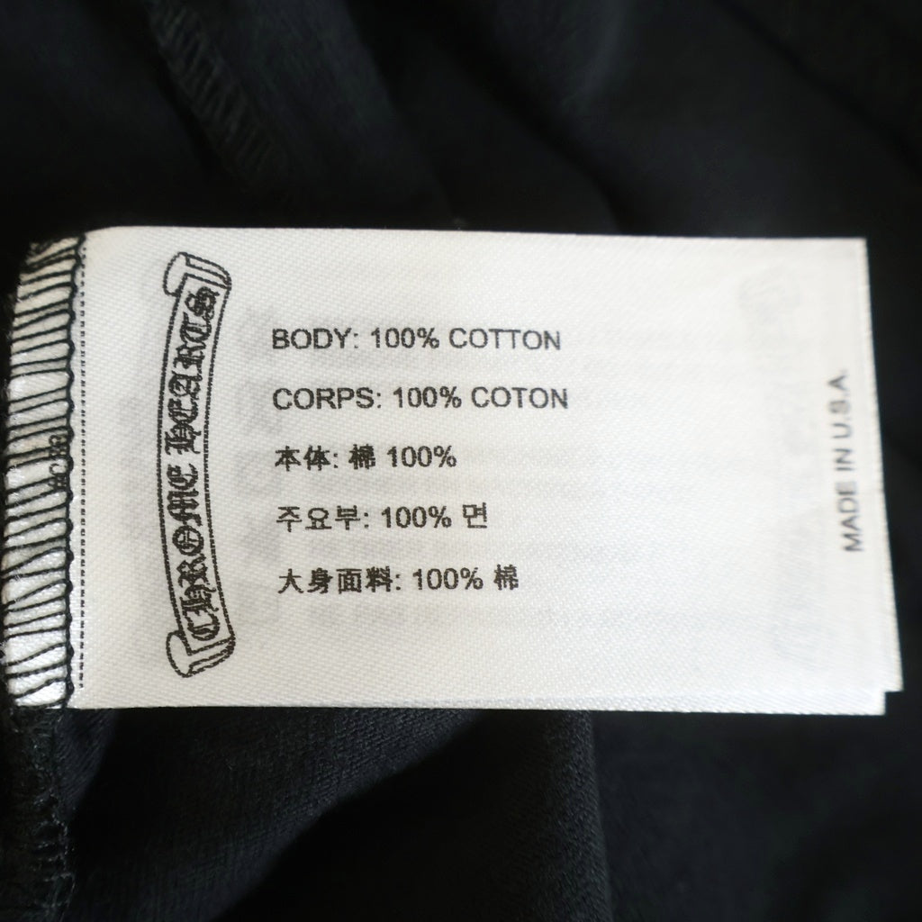 CHROME HEARTS(クロムハーツ) CH LS NECK LOGO ネックロゴプリント 袖ロゴ 長袖Tシャツ ロングスリーブカットソー ブラック