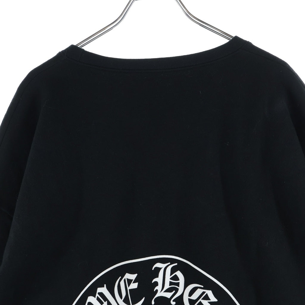 CHROME HEARTS(クロムハーツ) Horseshoe Arm Floral Cross L/S Sweatshirt ホースシュー アームフローラルクロス クルーネック スウェットトレーナー ブラック
