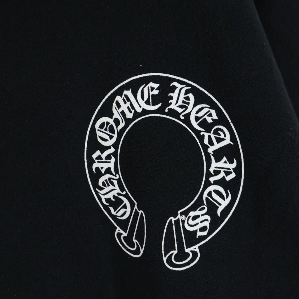 CHROME HEARTS(クロムハーツ) Horseshoe Arm Floral Cross L/S Sweatshirt ホースシュー アームフローラルクロス クルーネック スウェットトレーナー ブラック