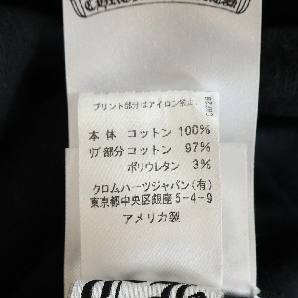 CHROME HEARTS(クロムハーツ) Horseshoe Arm Floral Cross L/S Sweatshirt ホースシュー アームフローラルクロス クルーネック スウェットトレーナー ブラック