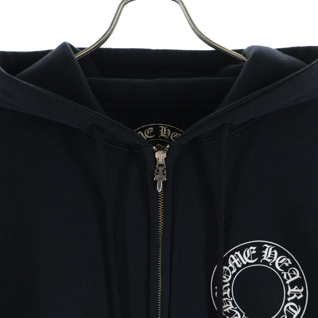 CHROME HEARTS(クロムハーツ) SWTSHRT HD ZIP 袖CHクロス バックスクロールラベルプリント ジップパーカー