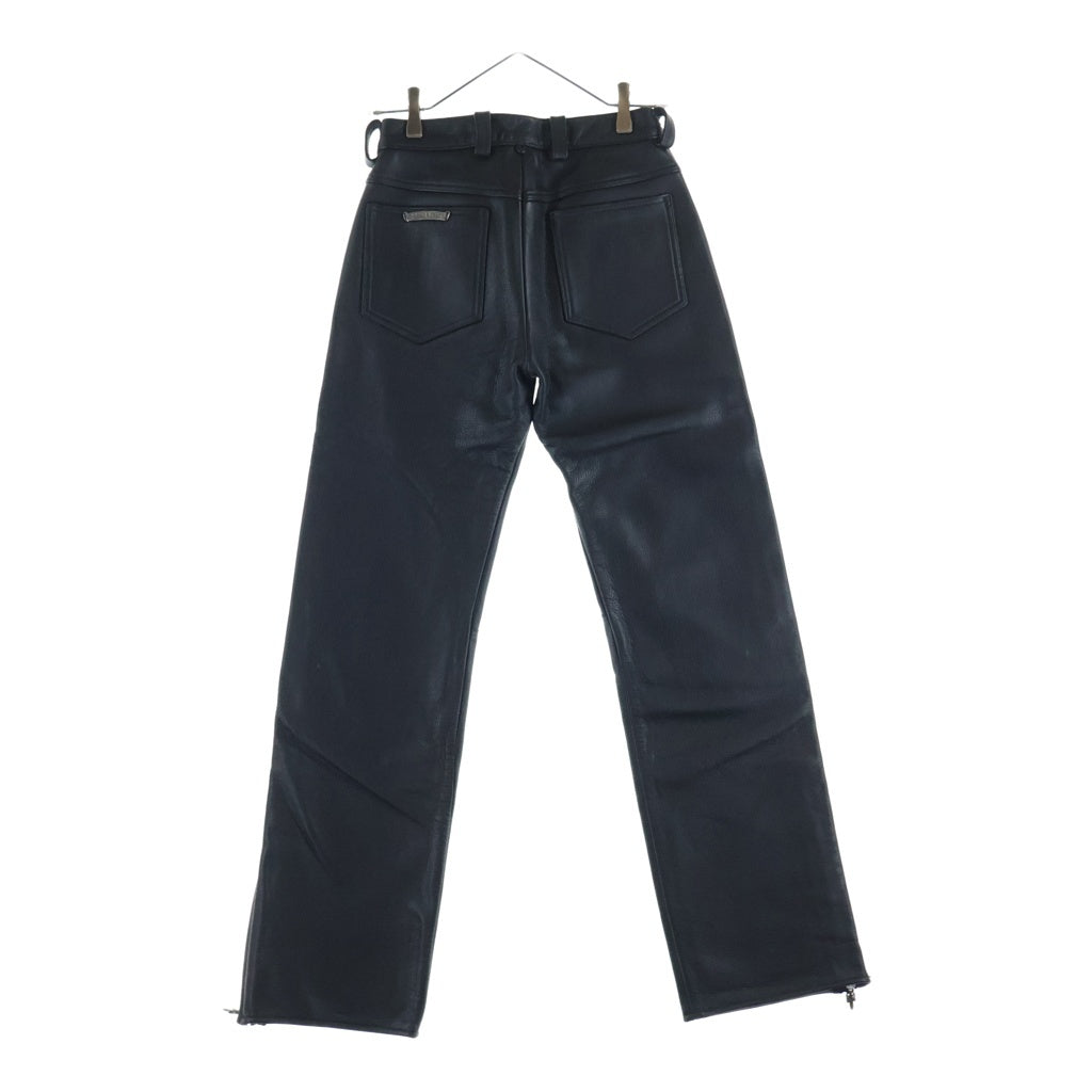 CHROME HEARTS(クロムハーツ) FLEURKNEE LTHR PANTS 裾ダガージップ フレアニーレザーロングパンツ