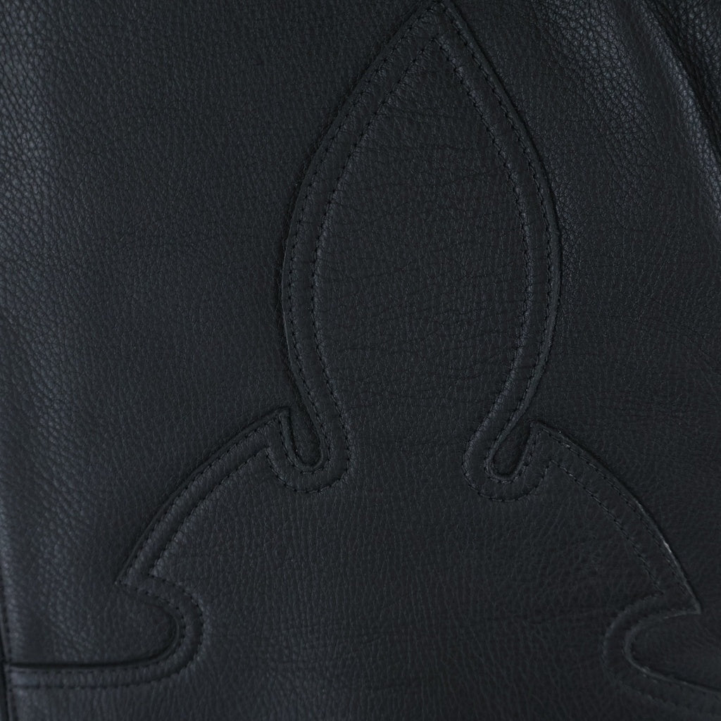 CHROME HEARTS(クロムハーツ) FLEURKNEE LTHR PANTS 裾ダガージップ フレアニーレザーロングパンツ