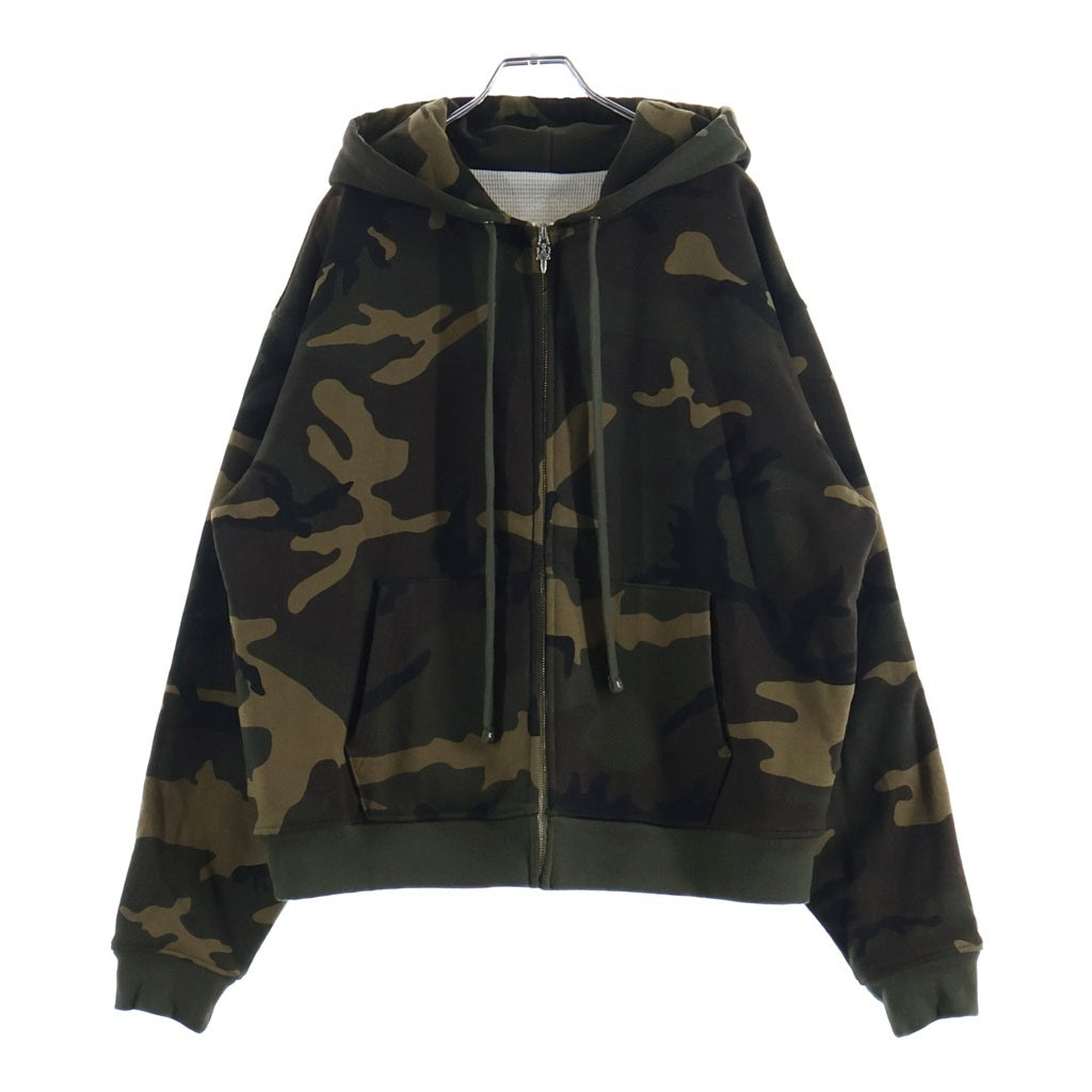 CHROME HEARTS(クロムハーツ) 袖フローラルバックホースシューレザーパッチパーカー