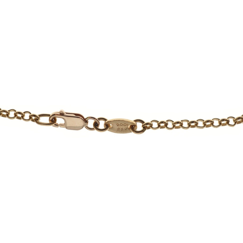 CHROME HEARTS(クロムハーツ) 22K SAFETY PIN NECKLACE R16 1EMRLD セーフティピンネックレス 1エメラルド