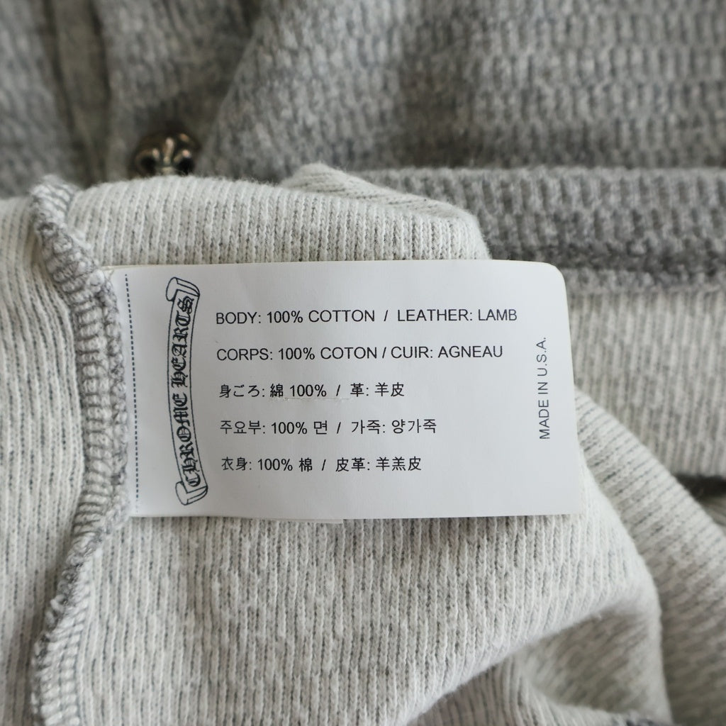 CHROME HEARTS(クロムハーツ) Embroidery Henry Neck ヘンリーネック BSフレアボタン 袖クロスパッチ付き長袖Tシャツ