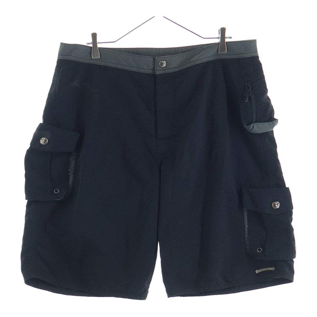 CHROME HEARTS(クロムハーツ) SWIM PANTS CRS BTN クロスボールボタン スクロールラベル付 ハーフパンツ ブラック