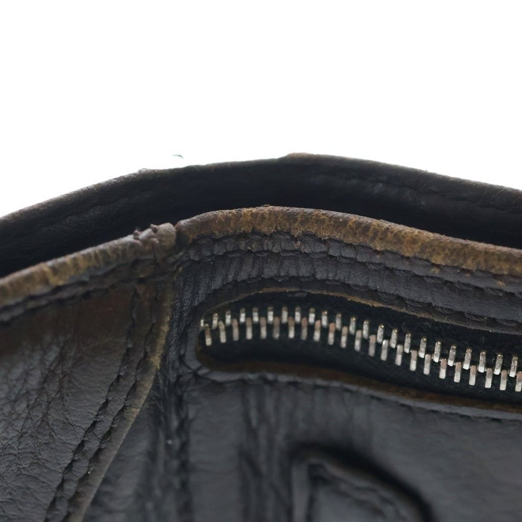 CHROME HEARTS(クロムハーツ) 3FOLD 3フォールド フローラルボタン レザーウォレット 財布 ブラック