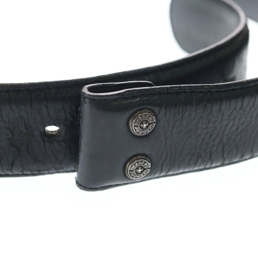 CHROME HEARTS(クロムハーツ) 1.5 STRAP 1.5inchスクロールレーベルリベッツ レザーベルト