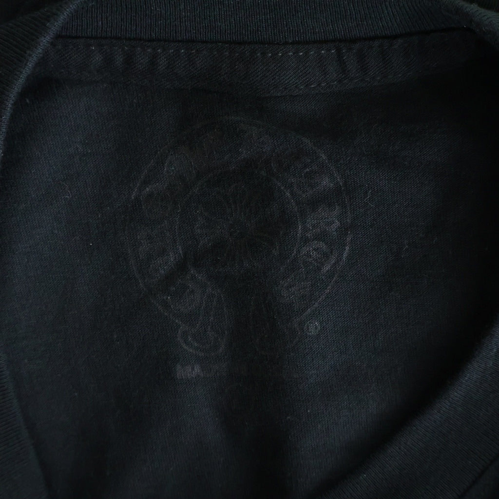 CHROME HEARTS(クロムハーツ) FLRL CRS HORSESHOE L/S 袖フローラルプリント クルーネック長袖Tシャツカットソー ブラック /イエロー