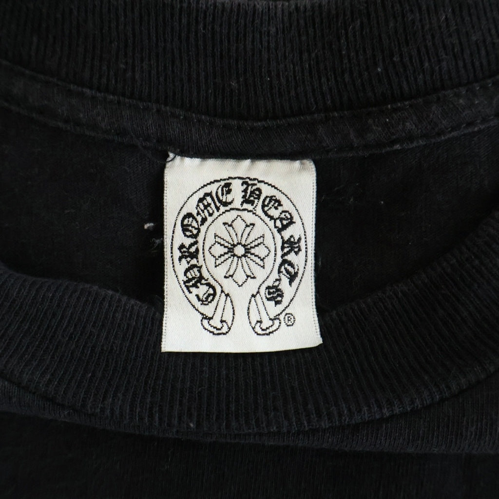 CHROME HEARTS(クロムハーツ) OLD FLRL CRS TEE オールド フローラルクロス スクロールラベルプリント クルーネック 半袖Tシャツ カットソー ブラック/レッド