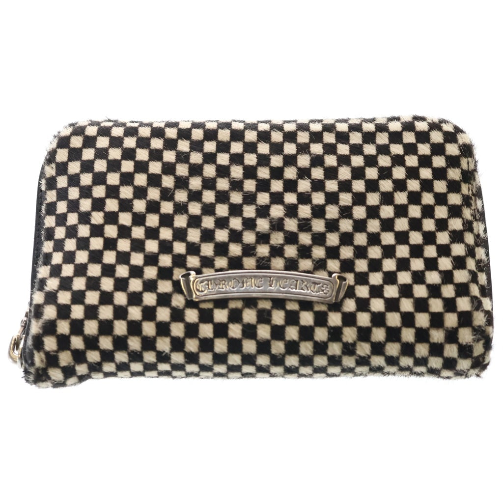 CHROME HEARTS(クロムハーツ) REC F ZIP MINI ミニラウンドジップハラコレザーウォレット 財布