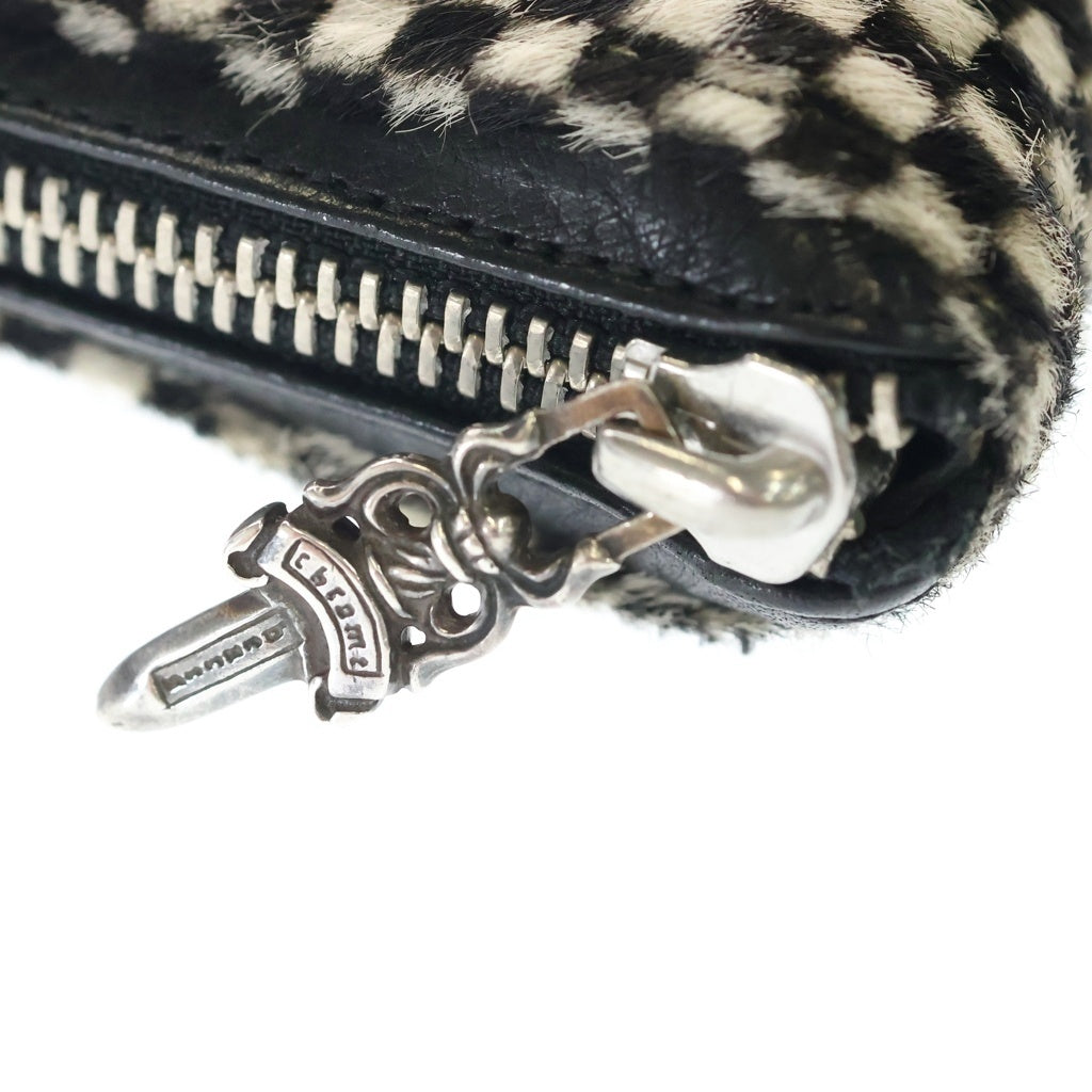 CHROME HEARTS(クロムハーツ) REC F ZIP MINI ミニラウンドジップハラコレザーウォレット 財布