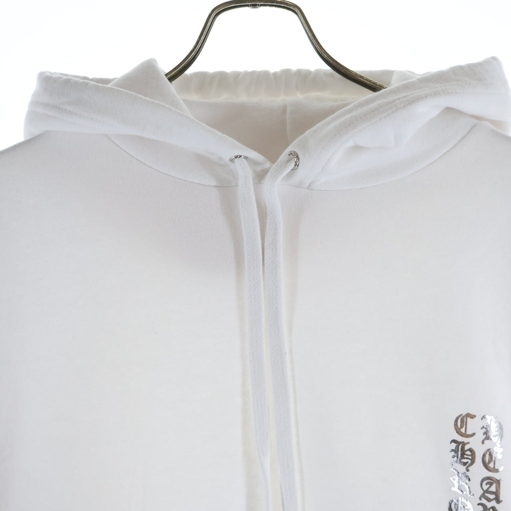 CHROME HEARTS(クロムハーツ) WWW.CHROMEHEARTS.COM SILVER GLITTER HOODIE オンライン限定 グリッター 袖英字プリントプ ルオーバースウェットパーカー